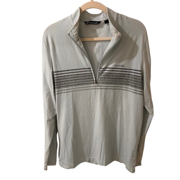 Travis Mathew Blue Blanket Men's Quarter Zip Gold Pullover, size M - Picture 1 of 8